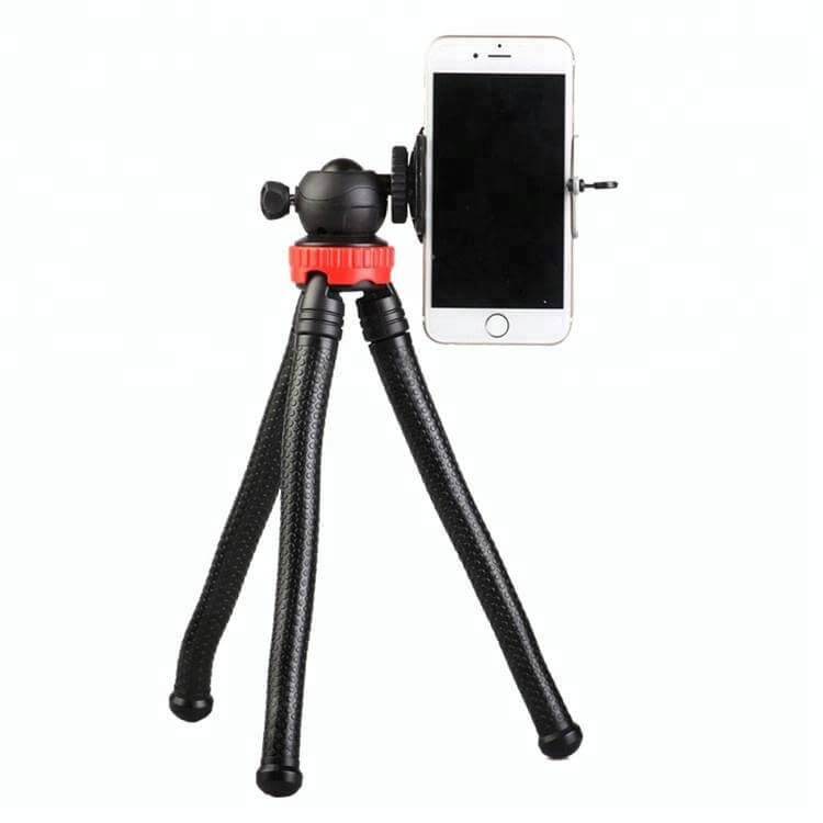 JM-801 PORTABLE OCTOPUS FLEXIBLE MONOPOD TRIPOD WITH PHONE HOLDER CLIP FOR SMARTPHONE
